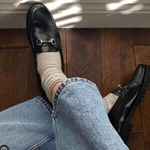 Bass Weejuns 90s Lianna Horsebit Loafers Black Smooth Leather